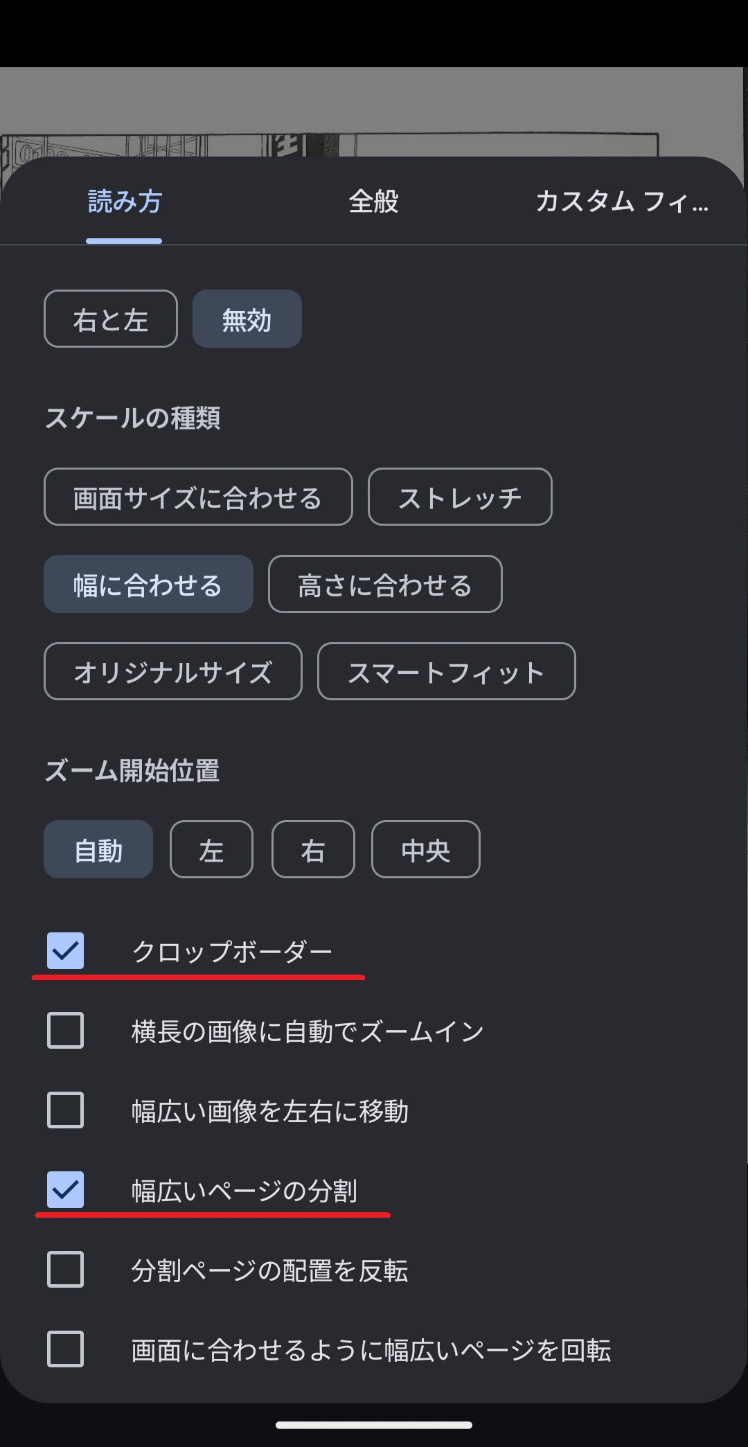 Mihon画像表示設定画面2